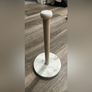 Threshold White and Tan Marble Candle Holder